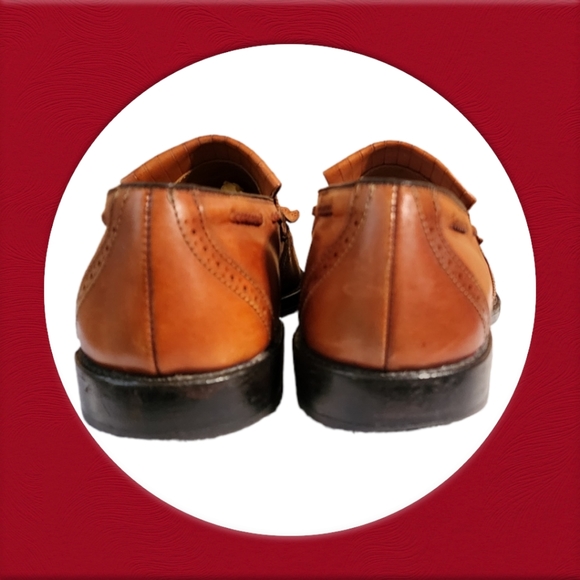 Men Vintage Brown Leather Tassel Loafer By Allen Edmonds Size 12/Designer loafer - Picture 5 of 12